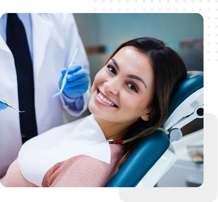 smiling patient on the dental chair