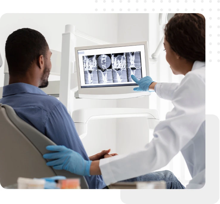 Digital X-Rays with the dentist and patient