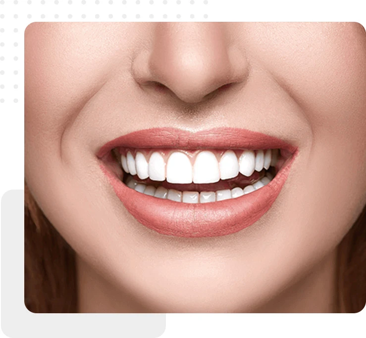 smiling with white teeth